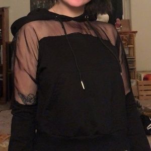 Black hoodie w/ mesh panels